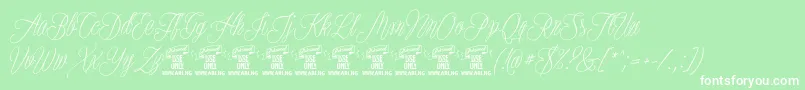 PlatesnaperyPersonaluse Font – White Fonts on Green Background