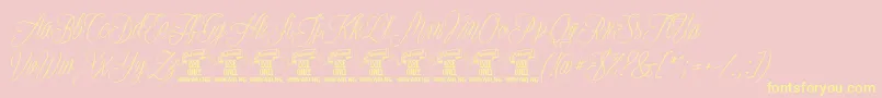 PlatesnaperyPersonaluse Font – Yellow Fonts on Pink Background