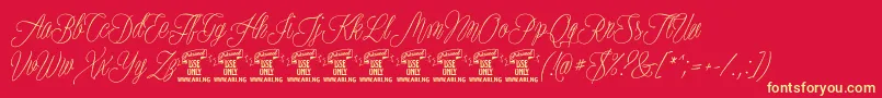PlatesnaperyPersonaluse Font – Yellow Fonts on Red Background