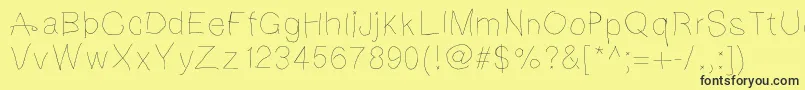 Notebookscribble Font – Black Fonts on Yellow Background