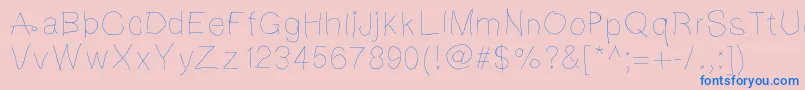 Notebookscribble Font – Blue Fonts on Pink Background