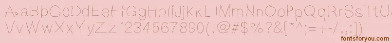 Notebookscribble Font – Brown Fonts on Pink Background