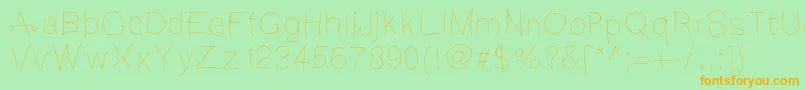 Notebookscribble Font – Orange Fonts on Green Background
