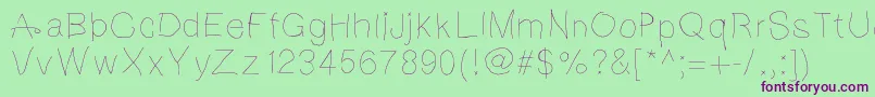 Notebookscribble Font – Purple Fonts on Green Background