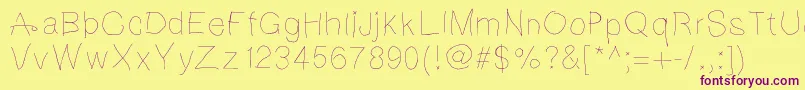 Notebookscribble Font – Purple Fonts on Yellow Background
