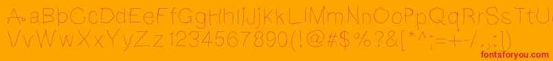Notebookscribble Font – Red Fonts on Orange Background