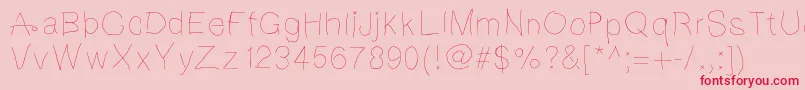 Notebookscribble Font – Red Fonts on Pink Background