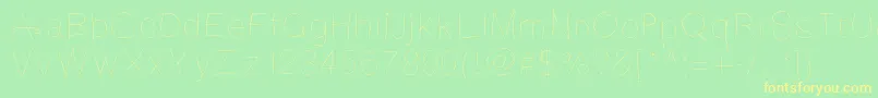 Notebookscribble Font – Yellow Fonts on Green Background