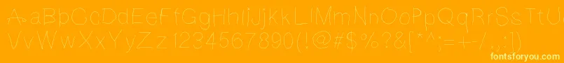 Notebookscribble Font – Yellow Fonts on Orange Background