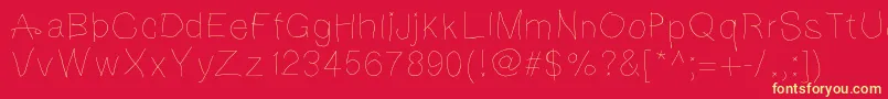 Notebookscribble Font – Yellow Fonts on Red Background