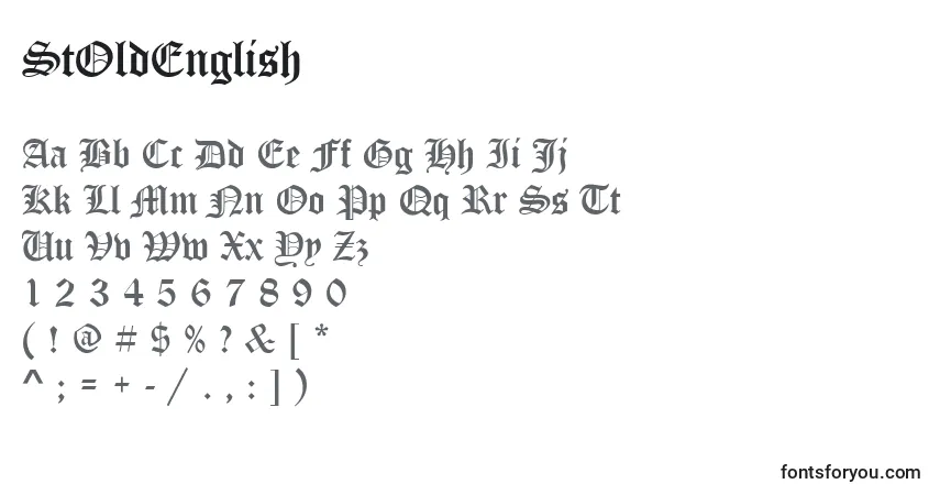Шрифт StOldEnglish – алфавит, цифры, специальные символы