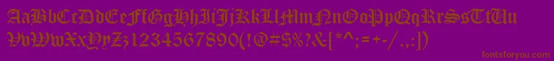 StOldEnglish-Schriftart – Braune Schriften auf violettem Hintergrund