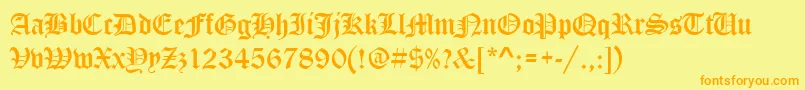 StOldEnglish Font – Orange Fonts on Yellow Background