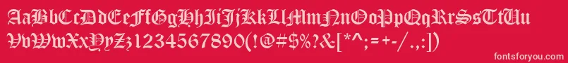 StOldEnglish Font – Pink Fonts on Red Background