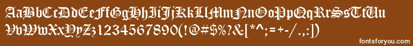 StOldEnglish-Schriftart – Weiße Schriften auf braunem Hintergrund