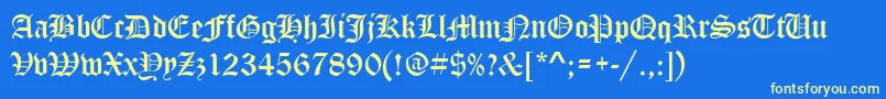 StOldEnglish Font – Yellow Fonts on Blue Background