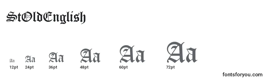 StOldEnglish Font Sizes