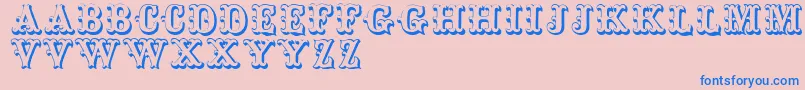 Toskanischeegyptienneinitialen Font – Blue Fonts on Pink Background