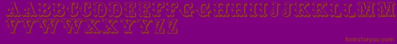 Toskanischeegyptienneinitialen Font – Brown Fonts on Purple Background