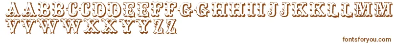 Toskanischeegyptienneinitialen Font – Brown Fonts on White Background