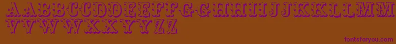 Toskanischeegyptienneinitialen-Schriftart – Violette Schriften auf braunem Hintergrund