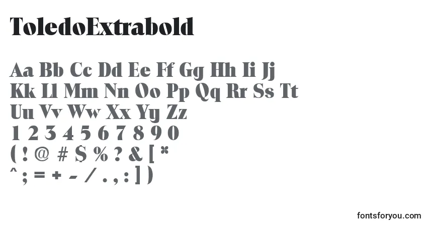 Schriftart ToledoExtrabold – Alphabet, Zahlen, spezielle Symbole