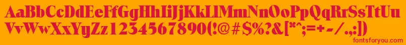 ToledoExtrabold Font – Red Fonts on Orange Background
