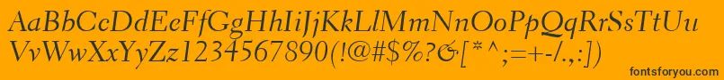 ElectraLtCursive Font – Black Fonts on Orange Background
