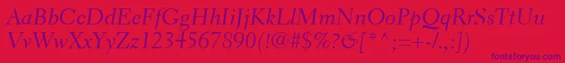 ElectraLtCursive-Schriftart – Violette Schriften auf rotem Hintergrund