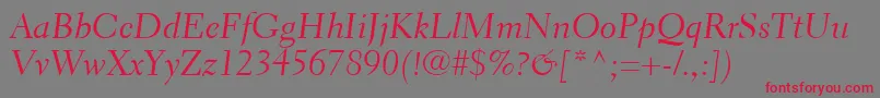 ElectraLtCursive Font – Red Fonts on Gray Background