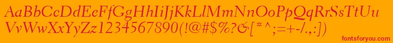 ElectraLtCursive Font – Red Fonts on Orange Background