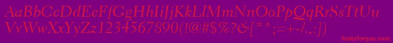 Police ElectraLtCursive – polices rouges sur fond violet
