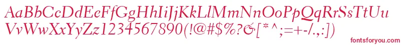 フォントElectraLtCursive – 白い背景に赤い文字