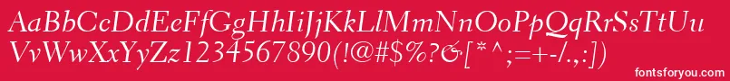 ElectraLtCursive Font – White Fonts on Red Background