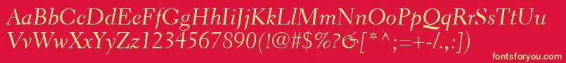 fuente ElectraLtCursive – Fuentes Amarillas Sobre Fondo Rojo