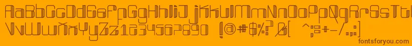 Fonte BroadwayFree – fontes marrons em um fundo laranja