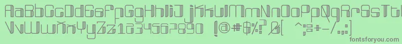BroadwayFree-fontti – harmaat kirjasimet vihreällä taustalla