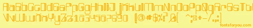 Saiba mais sobre a fonte BroadwayFree Fonte BroadwayFree – fontes laranjas em um fundo amarelo
