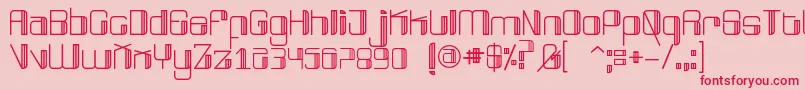 フォントBroadwayFree – ピンクの背景に赤い文字