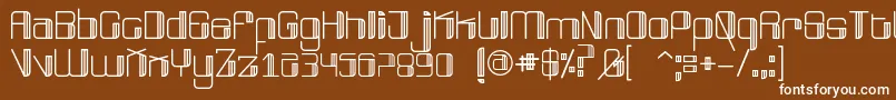 BroadwayFree-Schriftart – Weiße Schriften auf braunem Hintergrund