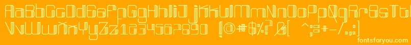 Fonte BroadwayFree – fontes amarelas em um fundo laranja