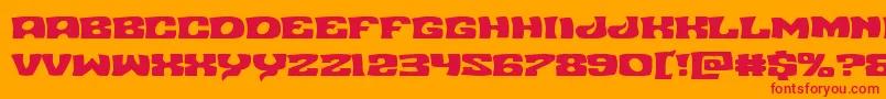 フォントNuevopassionexpand – オレンジの背景に赤い文字