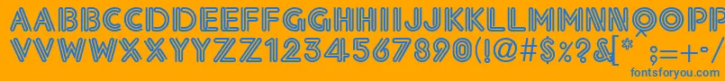 フォントEklektic – オレンジの背景に青い文字