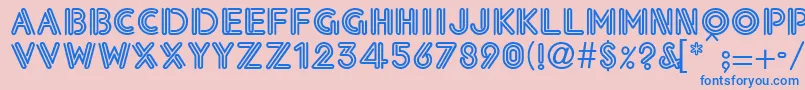 Eklektic-Schriftart – Blaue Schriften auf rosa Hintergrund