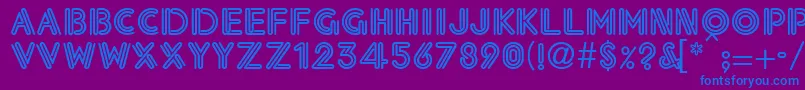 フォントEklektic – 紫色の背景に青い文字