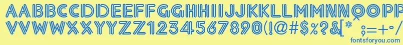 Eklektic Font – Blue Fonts on Yellow Background