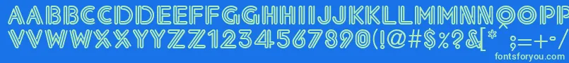 Eklektic Font – Green Fonts on Blue Background