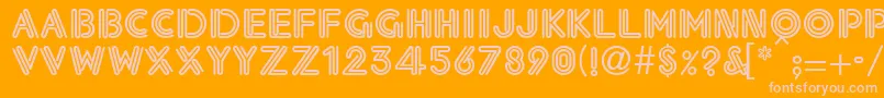 Eklektic-Schriftart – Rosa Schriften auf orangefarbenem Hintergrund