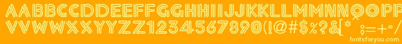 Eklektic-Schriftart – Gelbe Schriften auf orangefarbenem Hintergrund