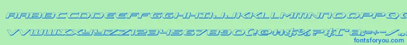 Alphamen3Dital Font – Blue Fonts on Green Background